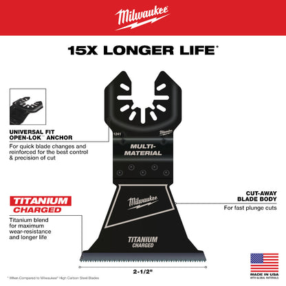 OPEN-LOK™ 2-1/2" TITANIUM CHARGED™ Bi-Metal Multi-Material Multi-Tool Blades (10 PK)