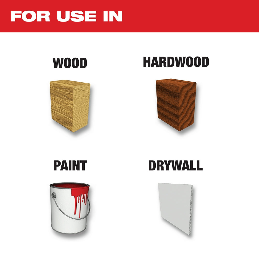 For use in Wood, Hardwood, Paint, Drywall