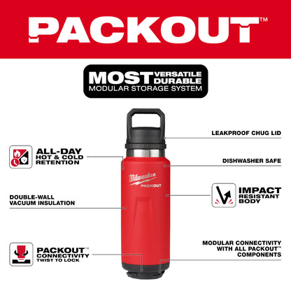 PACKOUT™ 36oz Insulated Bottle with Chug Lid - Red
