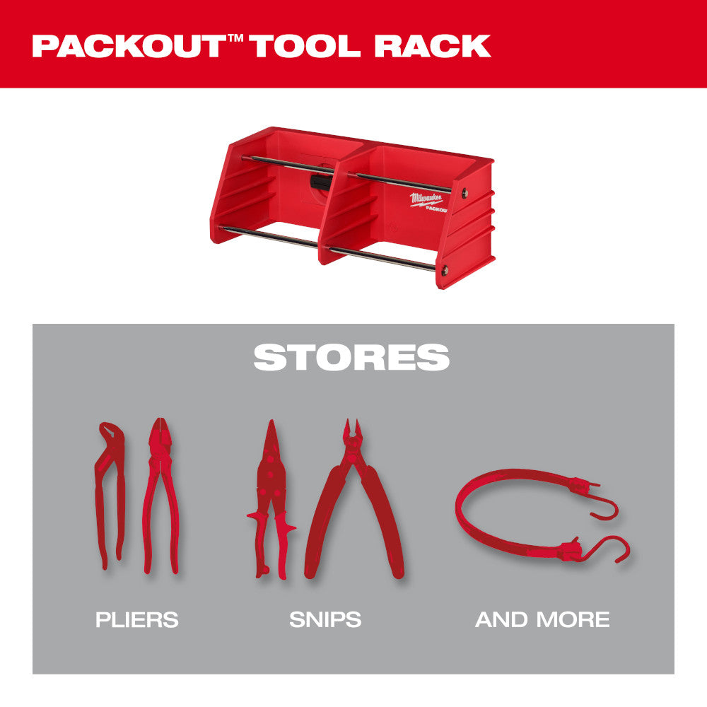 PACKOUT™ Tool Rack stores pliers, snips, and other tools