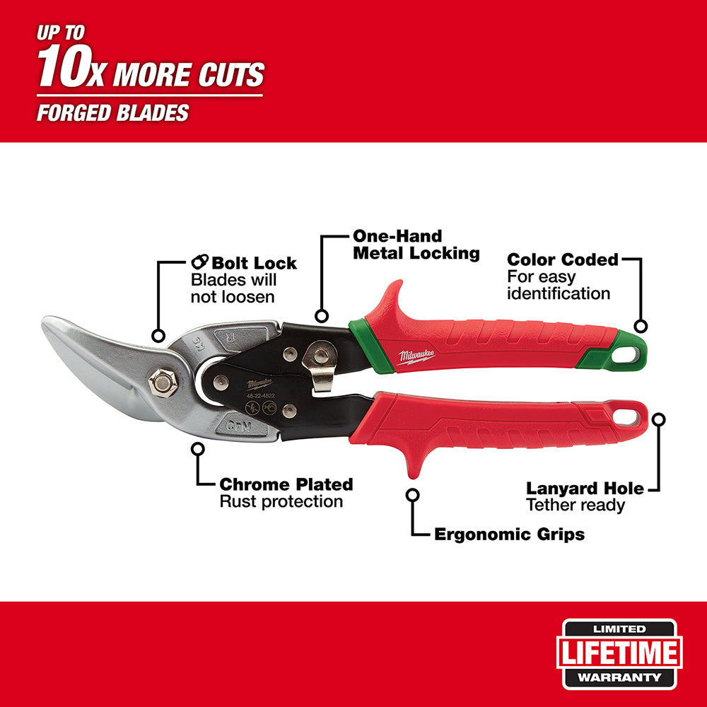 Right Cutting Offset Aviation Snips