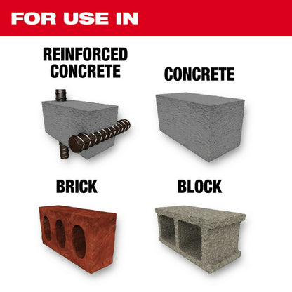 For use in Reinforced Concrete, Concrete, Brick, Block