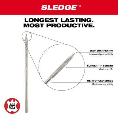 SDS Max SLEDGE™ 16" Bull Point Chisel