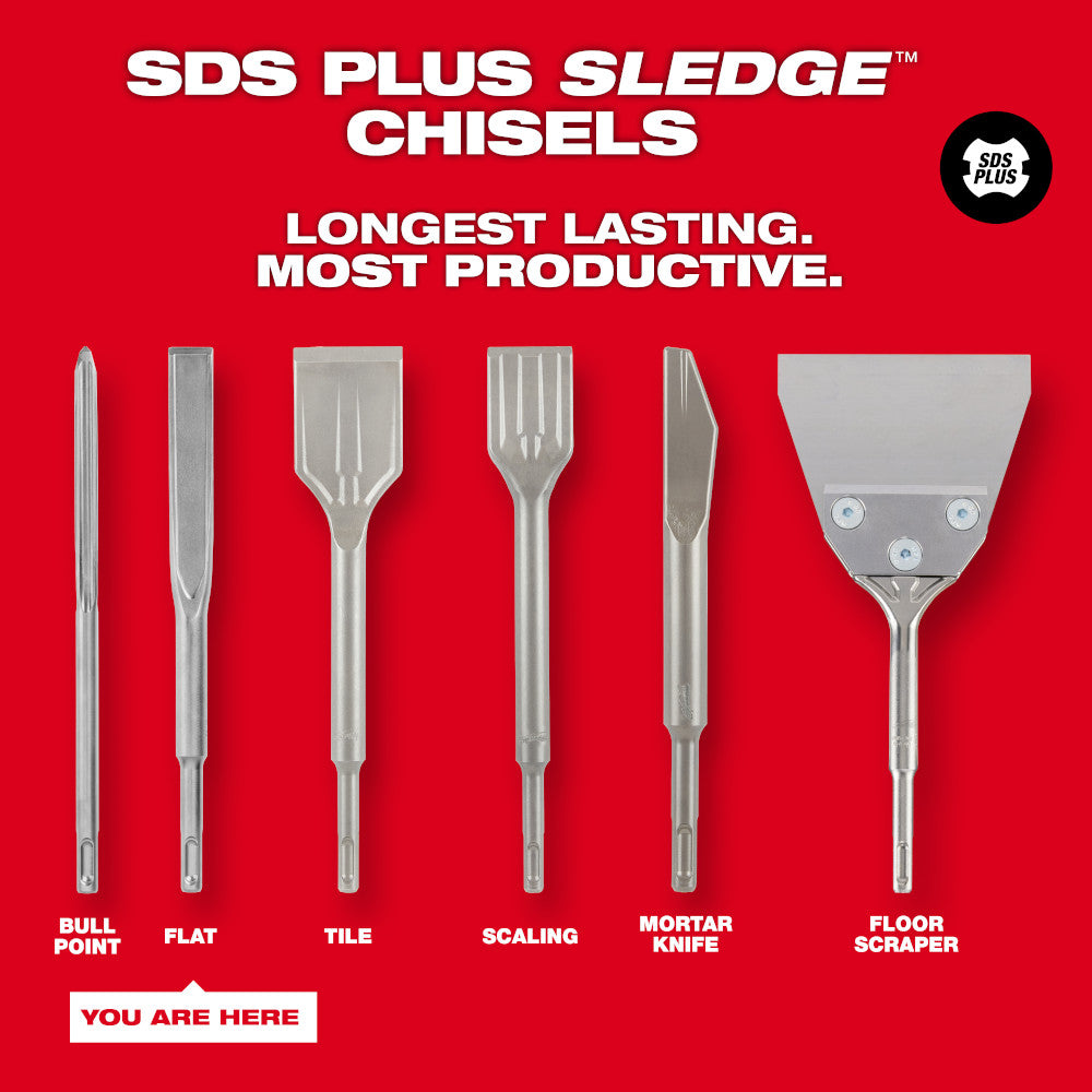 SDS Plus SLEDGE™ 3/4" X 10" Flat Chisel