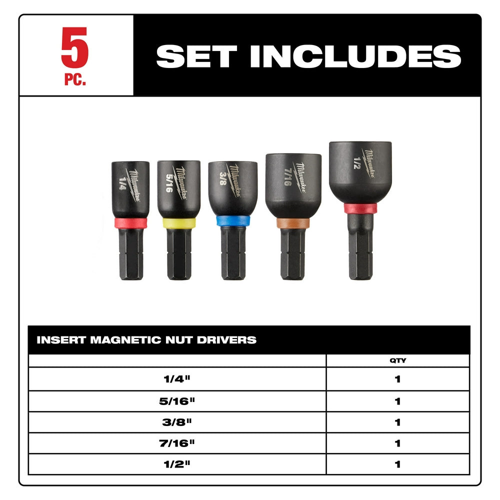 SHOCKWAVE™ 1" Impact Duty Insert Magnetic Nut Driver Set 5PC