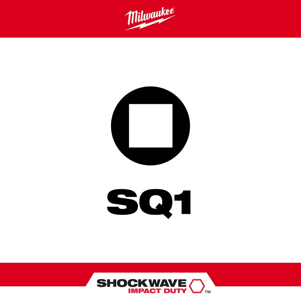 SHOCKWAVE™ 1" Impact Duty Square Recess #1 Insert Bits (2 PK)