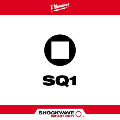 SHOCKWAVE™ 1" Impact Duty Square Recess #1 Insert Bits (2 PK)