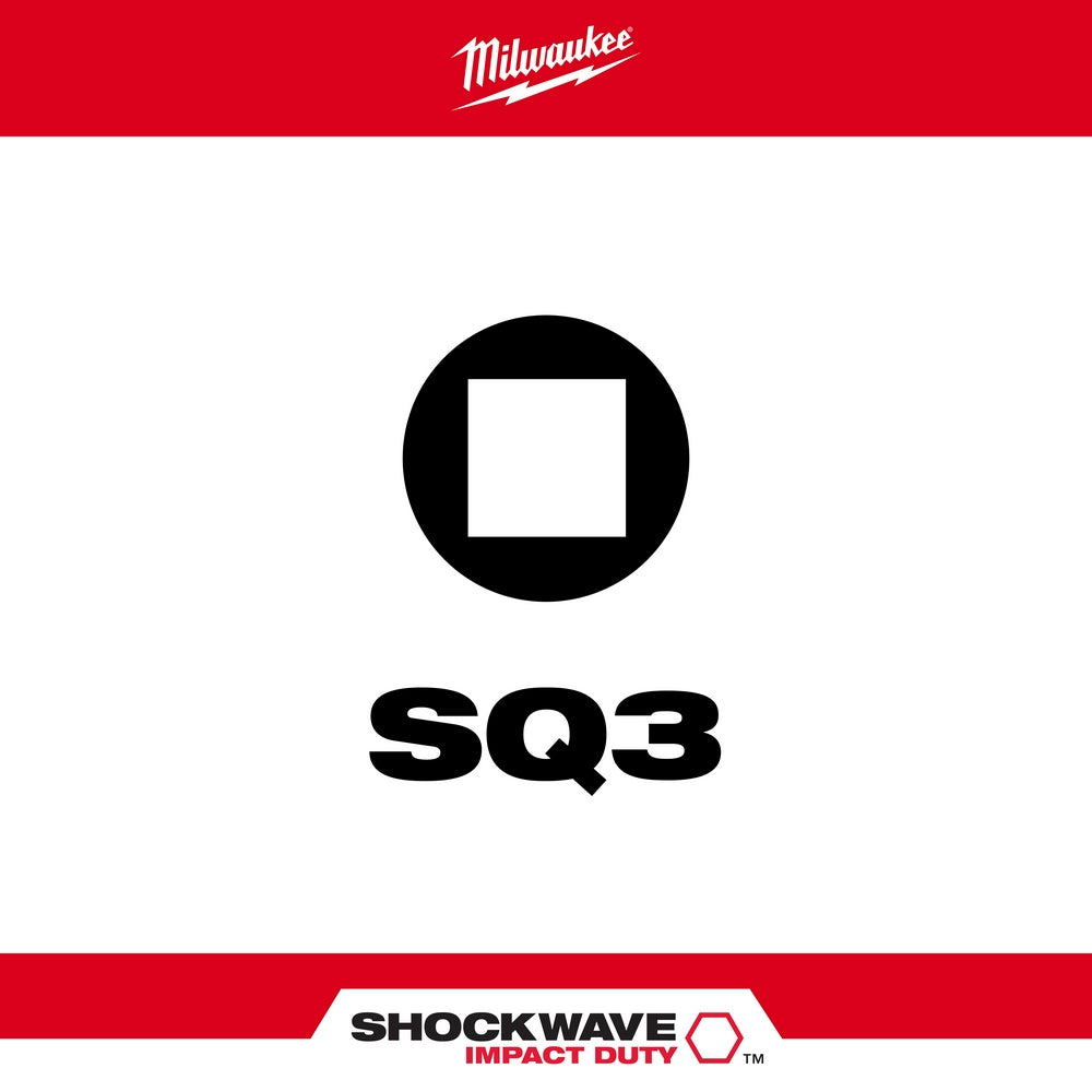 SHOCKWAVE™ 2" Impact Duty Square Recess #3 Power Bits (25 PK)