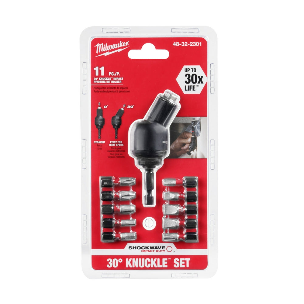 SHOCKWAVE™ 30° KNUCKLE™ Pivoting Bit Holder - 11PC