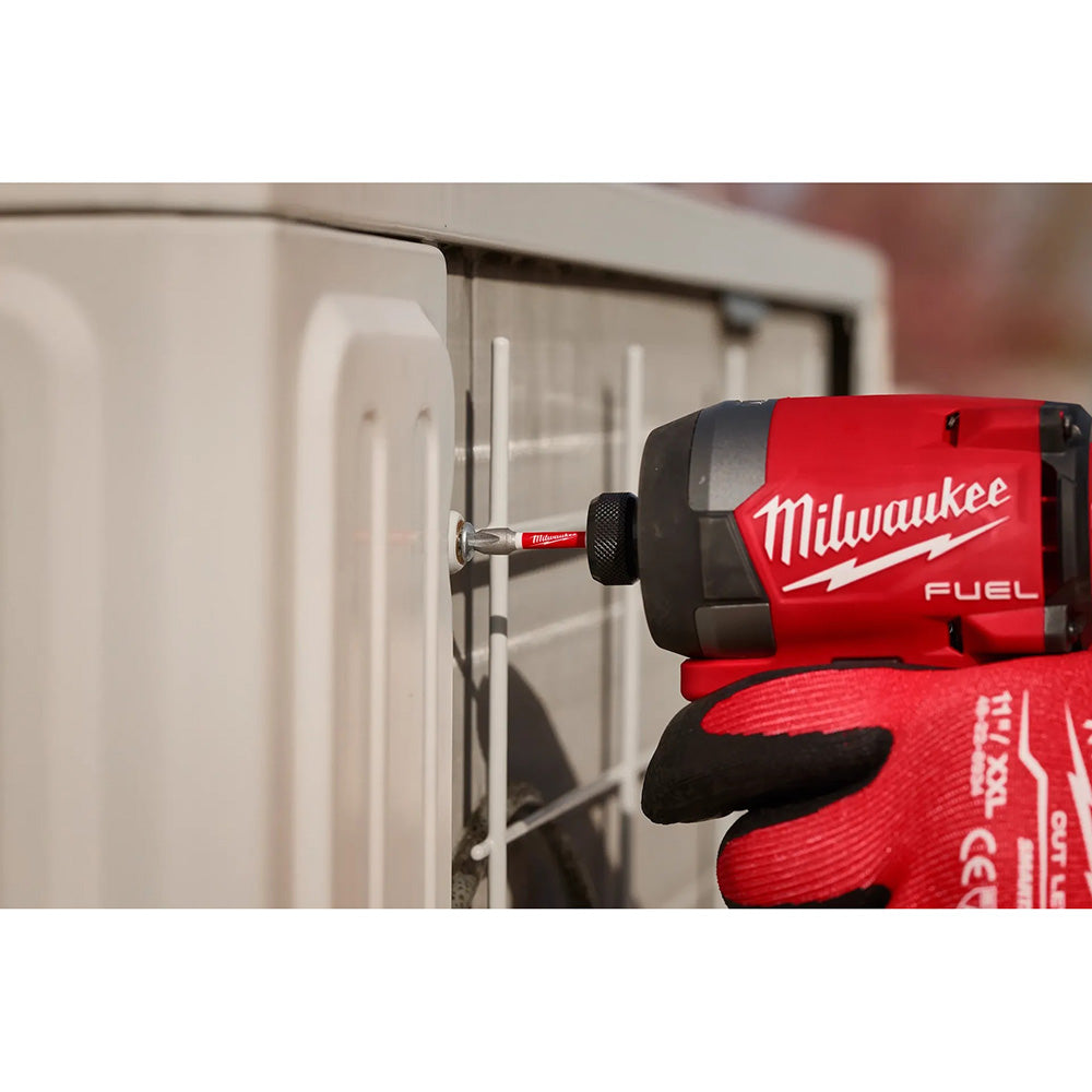 Milwaukee tool being used on a metal surface