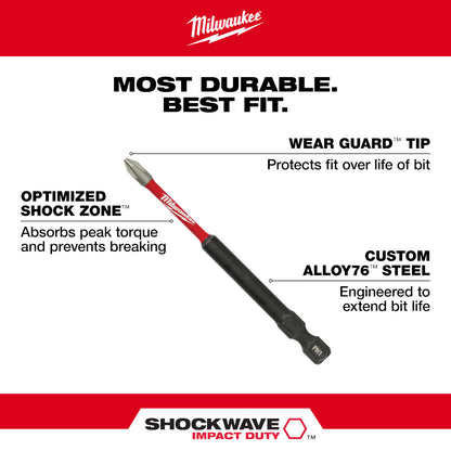 SHOCKWAVE™ Impact Duty Magnetic Attachment and PH2 Bit Set - 3PC