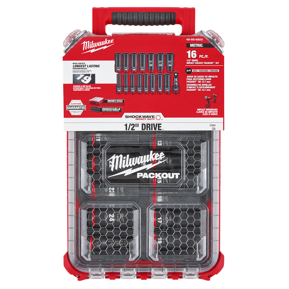 SHOCKWAVE™ Impact Duty Socket 1/2” Dr 16PC MM PACKOUT™ Set