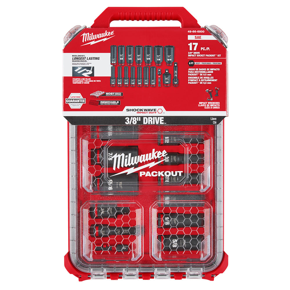 SHOCKWAVE™ Impact Duty Socket 3/8” Dr 17PC SAE PACKOUT™ Set