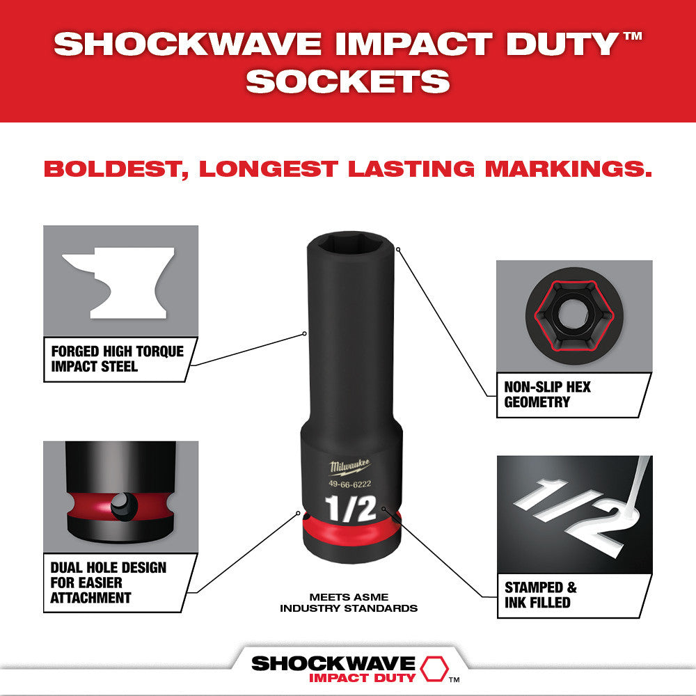 SHOCKWAVE™ Impact Duty Socket 3/8” Dr 36PC PACKOUT™ Set