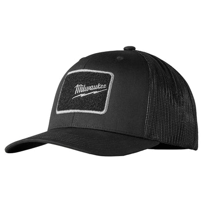 Black cap with Milwaukee logo on a white background