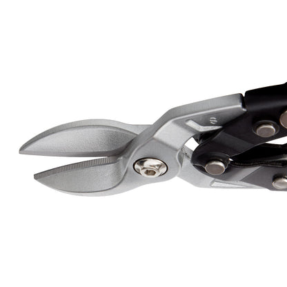 Metal pliers with black handle on a white background