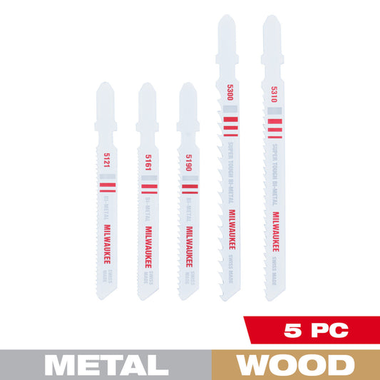 T-Shank Bi-Metal Jig Saw Blade Set - 5PC