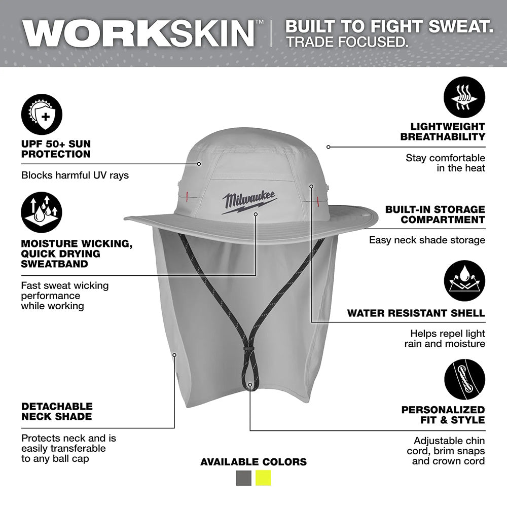 WORKSKIN™ Sunshade Hat - Gray SM