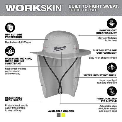 WORKSKIN™ Sunshade Hat - Gray SM